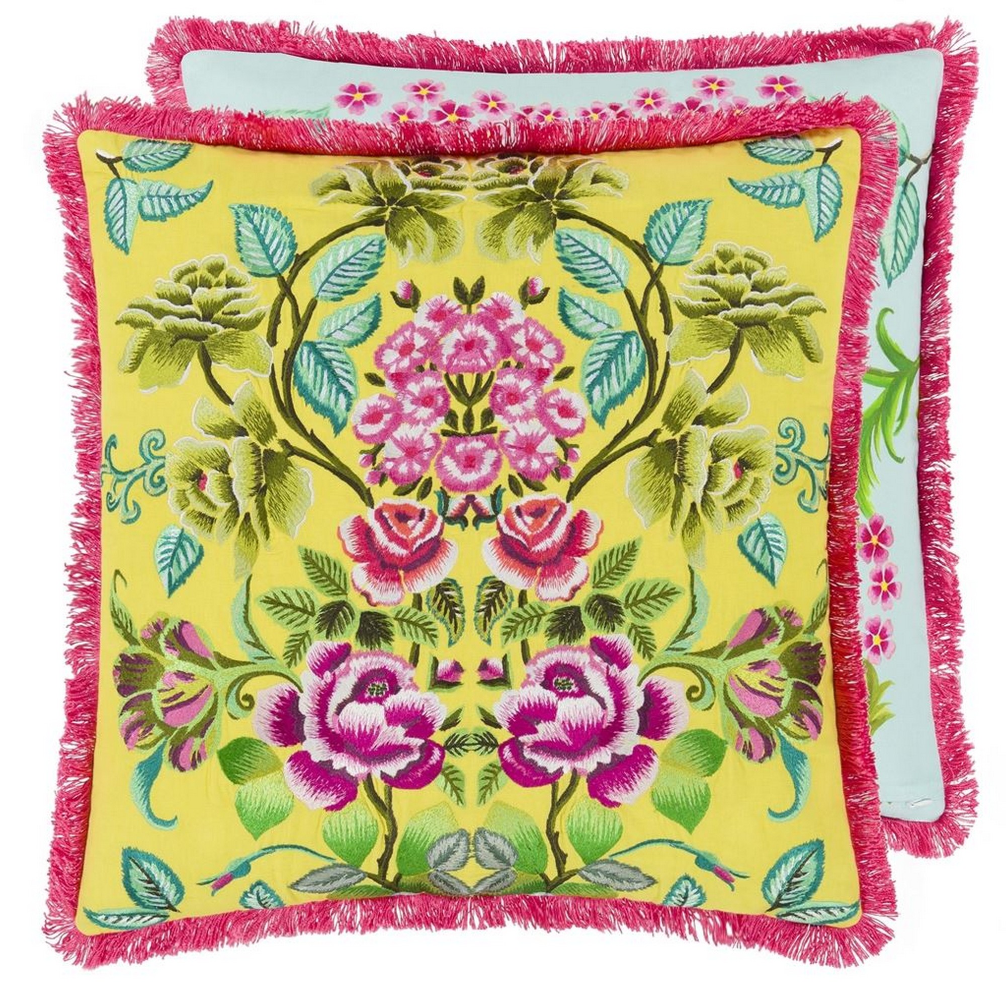 Eleonora Embroidered Cushion By Designers Guild In Alchemilla Yellow